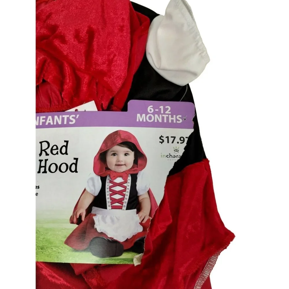 Infants' Baby Red Riding Hood Costume 6-12 Months Includes Dress & Cape